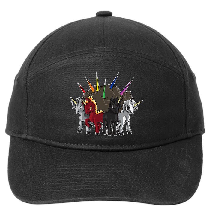 The Four Unicorns Of The Apocalypse Horsemen Parody 7-Panel Snapback Hat