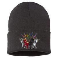 The Four Unicorns Of The Apocalypse Horsemen Parody Sustainable Knit Beanie