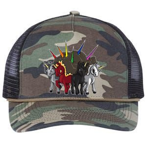 The Four Unicorns Of The Apocalypse Horsemen Parody Retro Rope Trucker Hat Cap