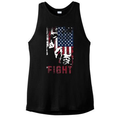 Trump Fight Usa Ladies PosiCharge Tri-Blend Wicking Tank