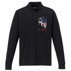 Trump Fight Usa Performance Long Sleeve Polo