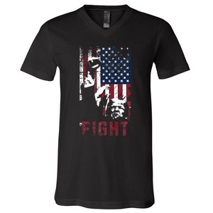 Trump Fight Usa V-Neck T-Shirt