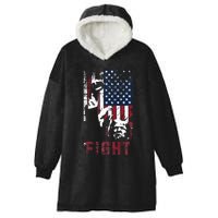 Trump Fight Usa Hooded Wearable Blanket