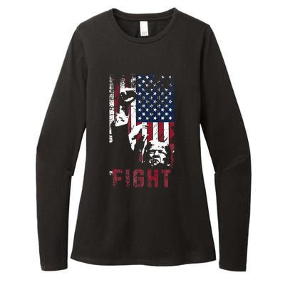 Trump Fight Usa Womens CVC Long Sleeve Shirt