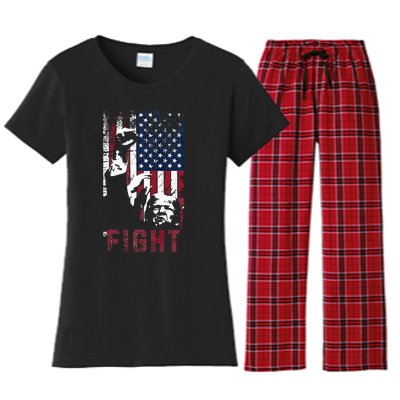 Trump Fight Usa Women's Flannel Pajama Set