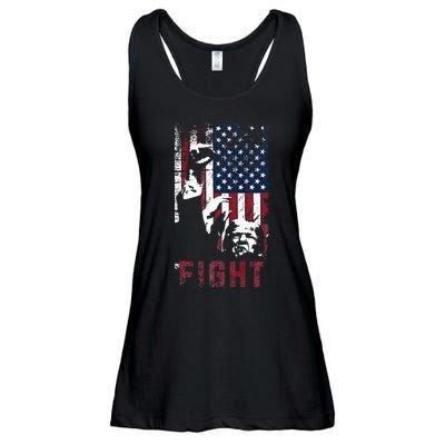 Trump Fight Usa Ladies Essential Flowy Tank