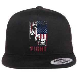 Trump Fight Usa Flat Bill Trucker Hat