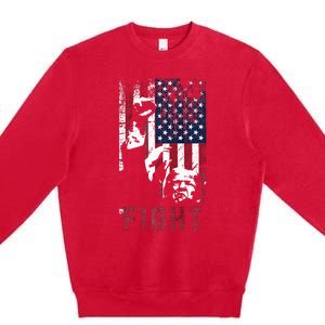 Trump Fight Usa Premium Crewneck Sweatshirt