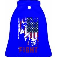 Trump Fight Usa Gift Ceramic Bell Ornament