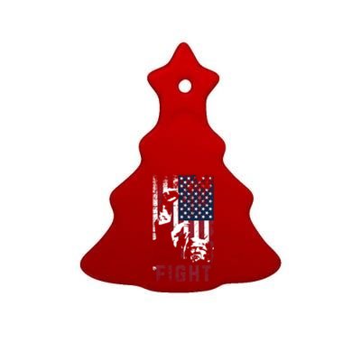 Trump Fight Usa Gift Ceramic Tree Ornament