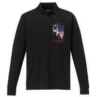 Trump Fight Usa Performance Long Sleeve Polo