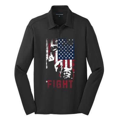 Trump Fight Usa Silk Touch Performance Long Sleeve Polo