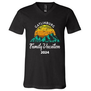 Tennessee Family Vacation Road Trip 2024 Mountain Gatlinburg V-Neck T-Shirt