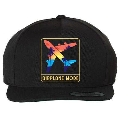 Traveller Flight Vacation Airplane Mode Funny Gift Wool Snapback Cap