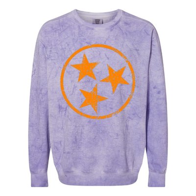 Tennessee Flag Vintage Grunge Distressed Graphic Colorblast Crewneck Sweatshirt