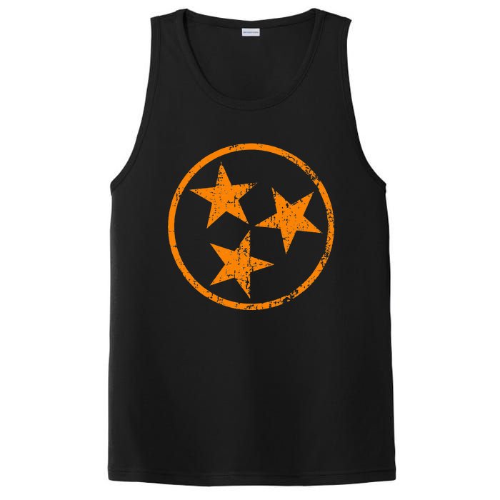 Tennessee Flag Vintage Grunge Distressed Graphic PosiCharge Competitor Tank