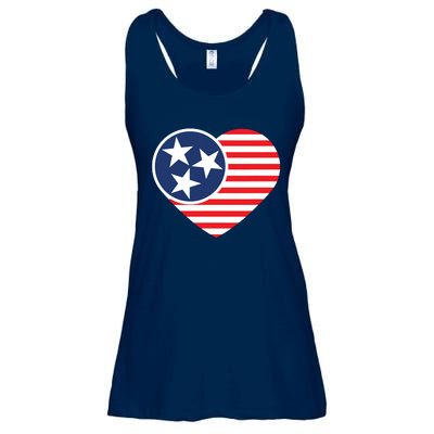 Tennessee Flag Vintage American Usa Heart Ladies Essential Flowy Tank