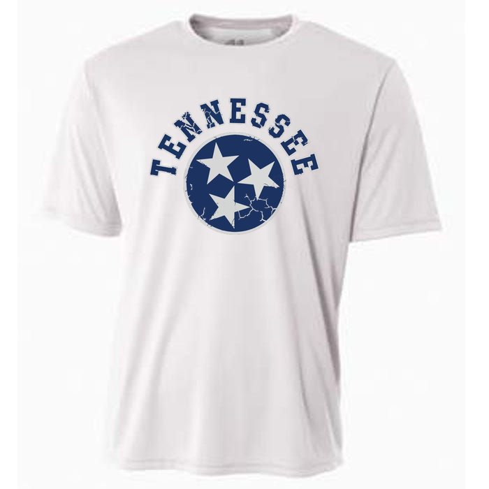 Tennessee Flag Vintage Fade Cooling Performance Crew T-Shirt