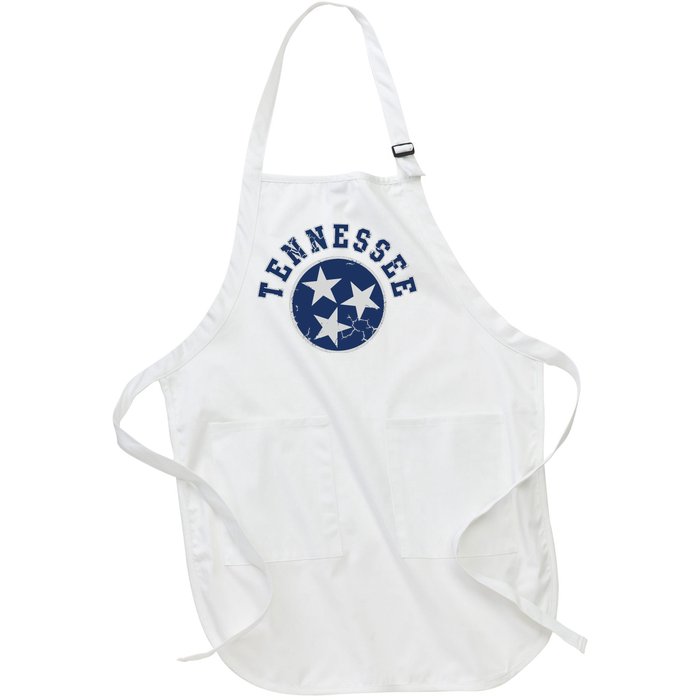 Tennessee Flag Vintage Fade Full-Length Apron With Pockets