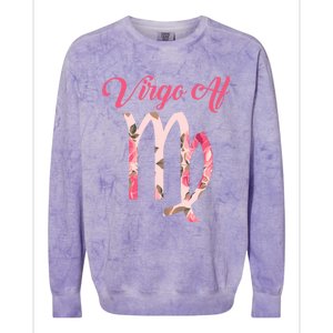 Th Floral Virgo Af Costume Virgo Zodiac Birthday Gift Meaningful Gift Colorblast Crewneck Sweatshirt