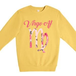 Th Floral Virgo Af Costume Virgo Zodiac Birthday Gift Meaningful Gift Premium Crewneck Sweatshirt