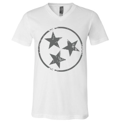 Tennessee Flag Vintage Grunge Distressed Graphic V-Neck T-Shirt