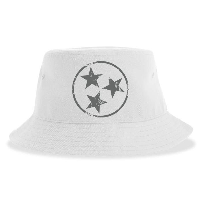 Tennessee Flag Vintage Grunge Distressed Graphic Sustainable Bucket Hat