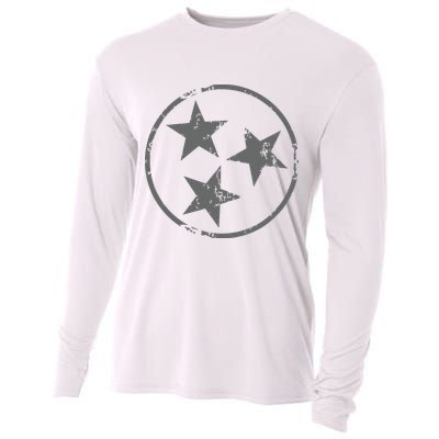 Tennessee Flag Vintage Grunge Distressed Graphic Cooling Performance Long Sleeve Crew