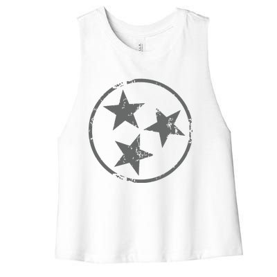 Tennessee Flag Vintage Grunge Distressed Graphic Women's Racerback Cropped Tank