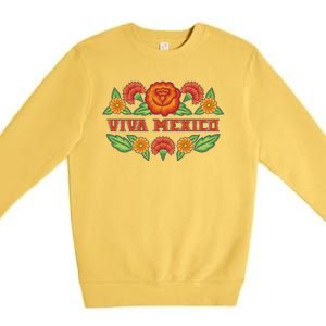 Traditional Floral Viva Mexico Premium Crewneck Sweatshirt