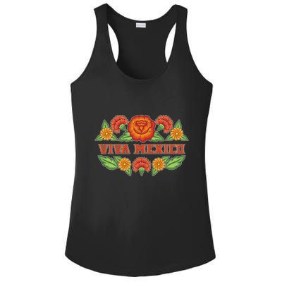 Traditional Floral Viva Mexico Ladies PosiCharge Competitor Racerback Tank