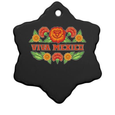 Traditional Floral Viva Mexico Ceramic Star Ornament