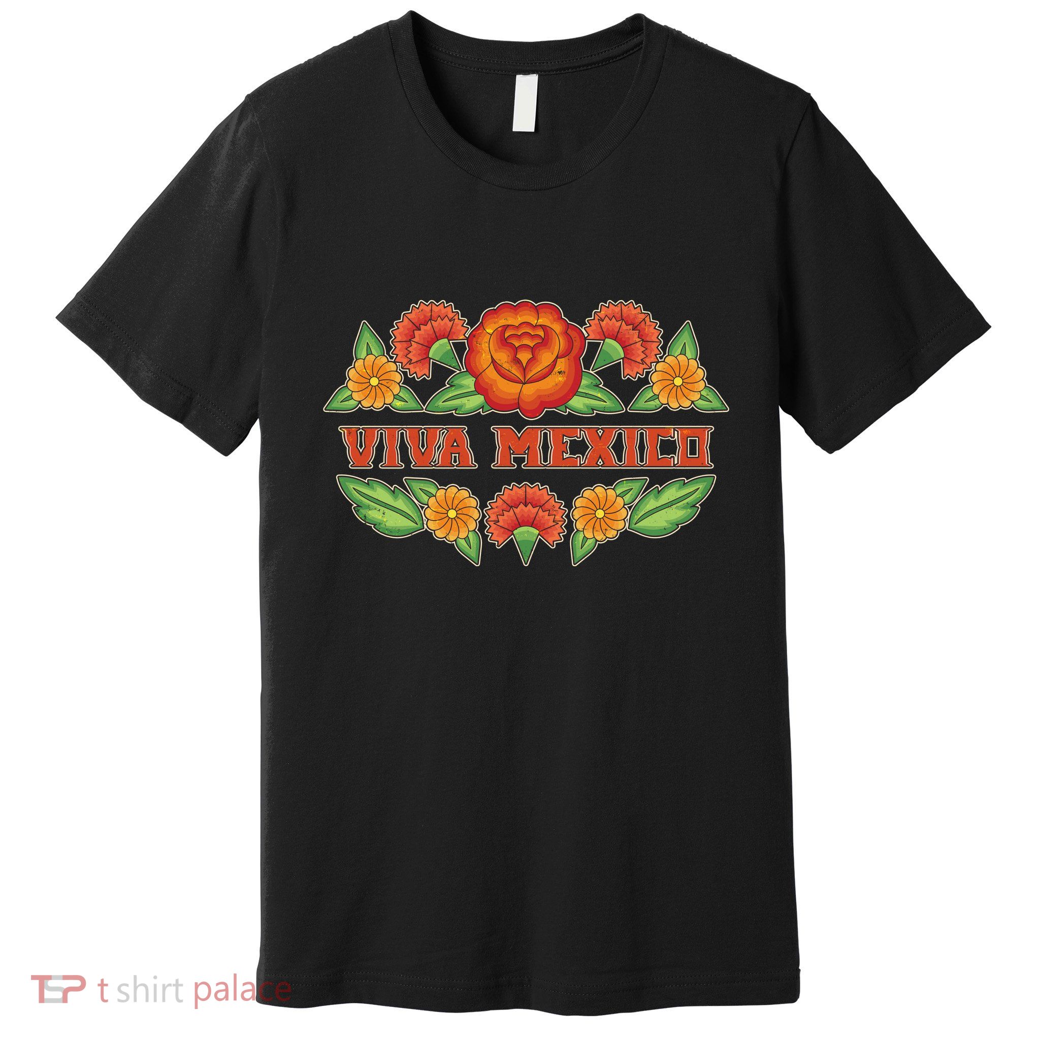 Traditional Floral Viva Mexico Premium T-Shirt