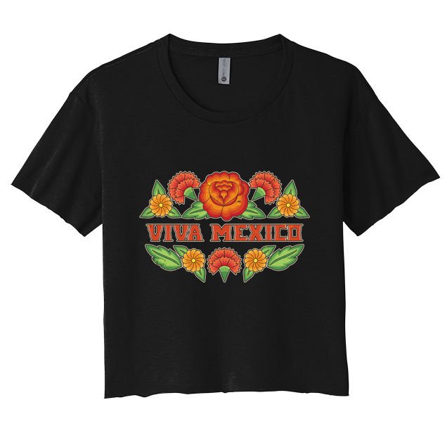 Traditional Floral Viva Mexico Crop Top