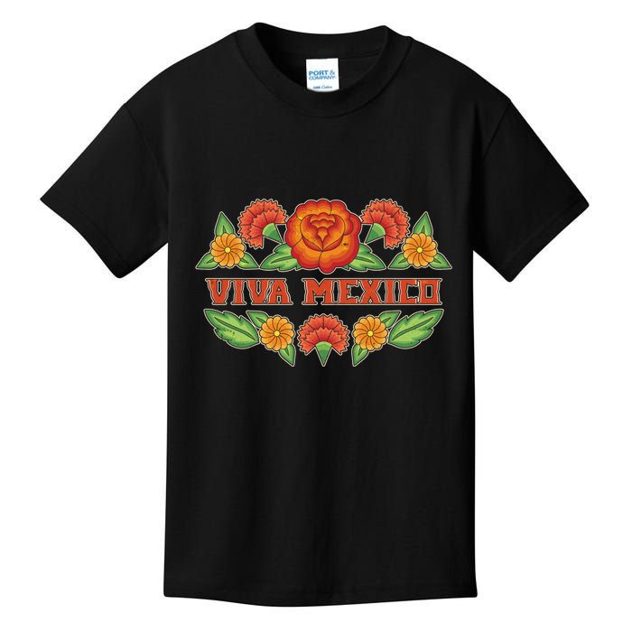 Traditional Floral Viva Mexico Kids T-Shirt