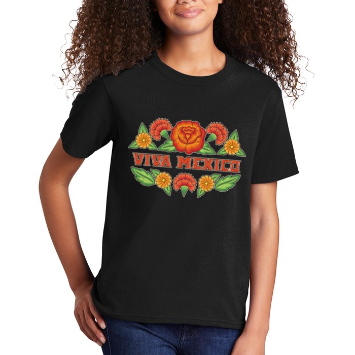 Traditional Floral Viva Mexico Kids T-Shirt