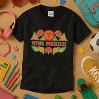 Traditional Floral Viva Mexico Kids T-Shirt