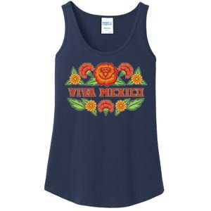 Traditional Floral Viva Mexico Ladies Essential Tank