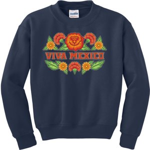 Traditional Floral Viva Mexico Kids Sweatshirt