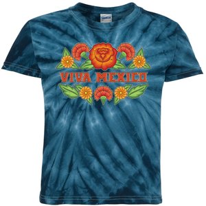 Traditional Floral Viva Mexico Kids Tie-Dye T-Shirt