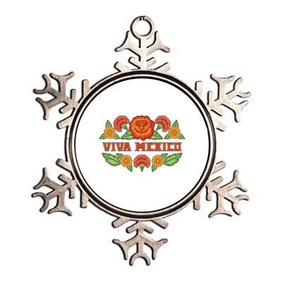 Traditional Floral Viva Mexico Metallic Star Ornament