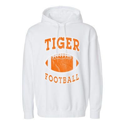 Tiger Football Vintage Distressed Great Gift Garment-Dyed Fleece Hoodie