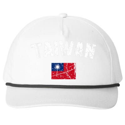 Taiwan Flag Vintage Taiwan Funny Gift Snapback Five-Panel Rope Hat