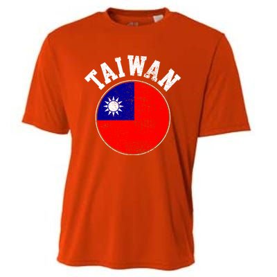 Taiwan Flag Vintage Gift Cooling Performance Crew T-Shirt