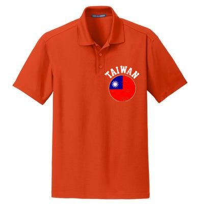 Taiwan Flag Vintage Gift Dry Zone Grid Polo