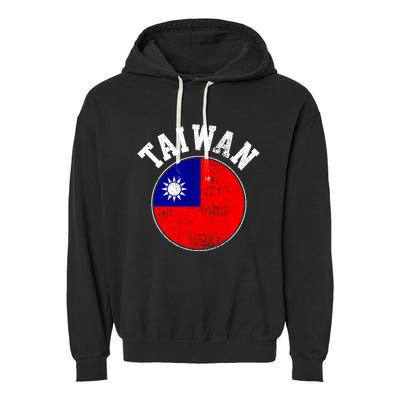 Taiwan Flag Vintage Gift Garment-Dyed Fleece Hoodie