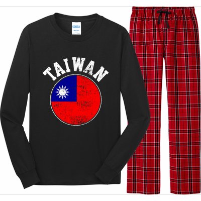 Taiwan Flag Vintage Gift Long Sleeve Pajama Set