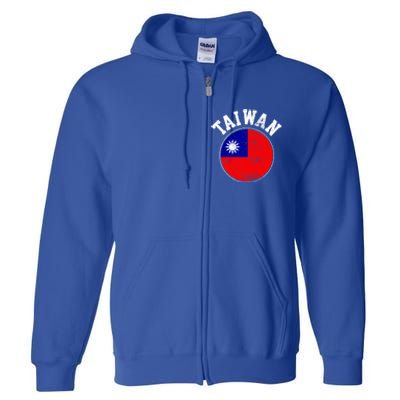 Taiwan Flag Vintage Gift Full Zip Hoodie