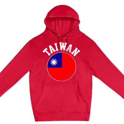 Taiwan Flag Vintage Gift Premium Pullover Hoodie