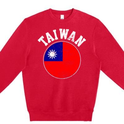 Taiwan Flag Vintage Gift Premium Crewneck Sweatshirt